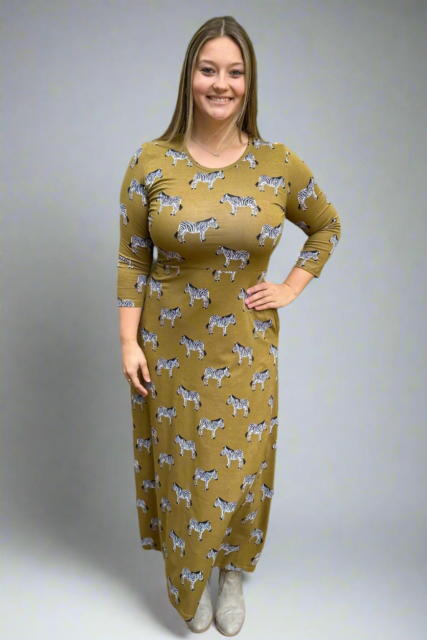 Zebra Print Maxi Dress