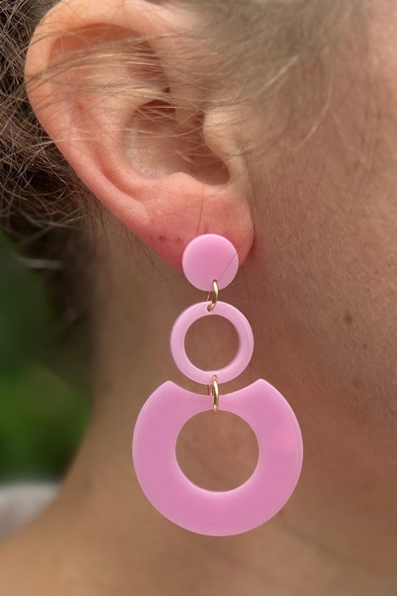 Big hot sale pink earrings