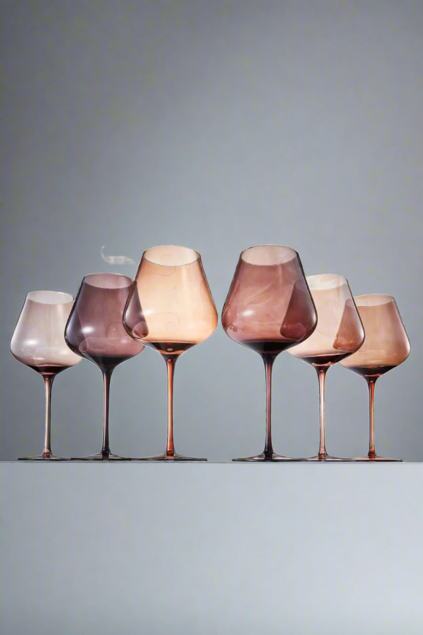 Colored Wine Glass Set, 20oz Set of 6