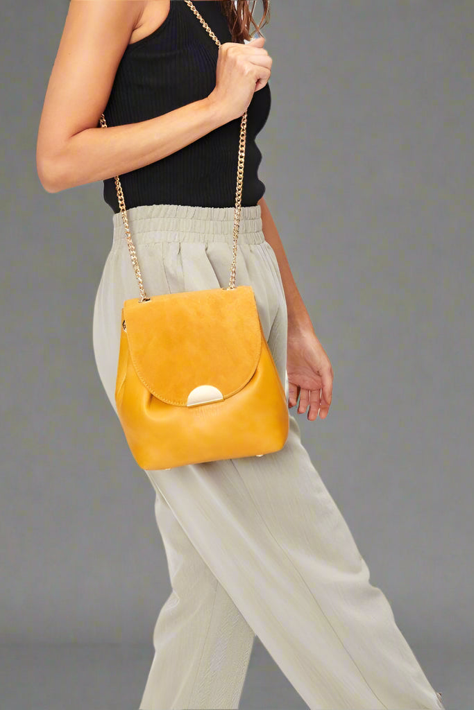 Breanna Crossbody - Mustard Moda Luxe Magnetic Closure Strap 