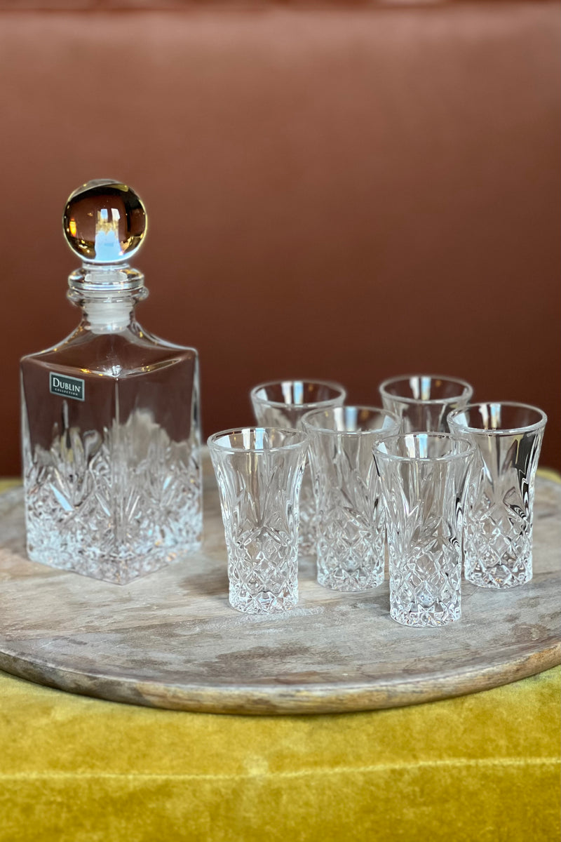 Dublin Cut Crystal Whiskey Glasses, Set of 4