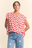 Polka Dot Ruffle Sleeve Top