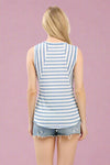 Textured Stripe Tank - Light Blue