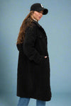 Diamond Sherpa Duster Coat - Black