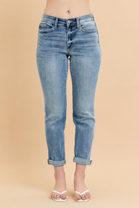 Mid Rise Bleach Wash Boyfriend - JB161