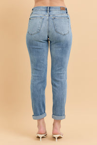 Mid Rise Bleach Wash Boyfriend - JB161