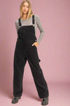 Mineral Washed Corduroy Overall- Black
