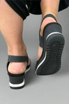 Lyra Double Strap Sandal - Black