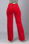 High Waisted Red Corduroy Wide Leg JB144