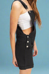 Double Gauze Overall Romper - Black