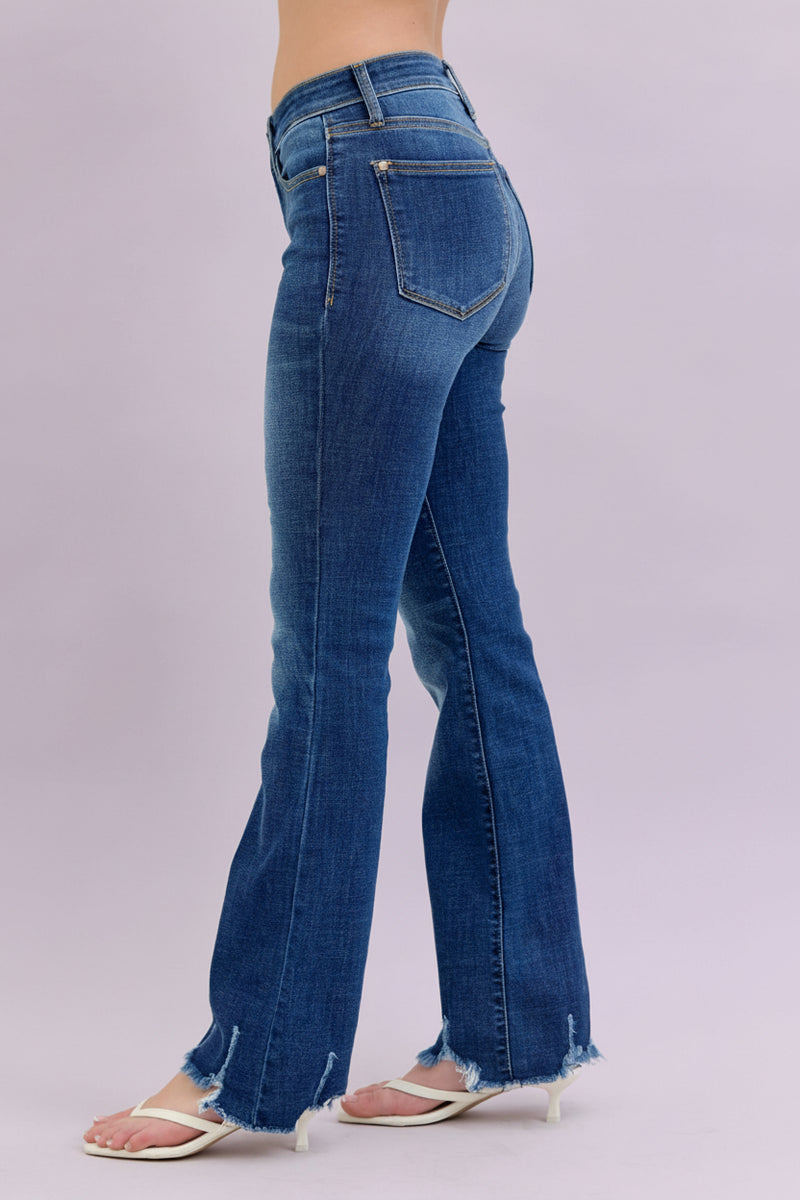Mid Rise Raw Hem Bootcut - JB159