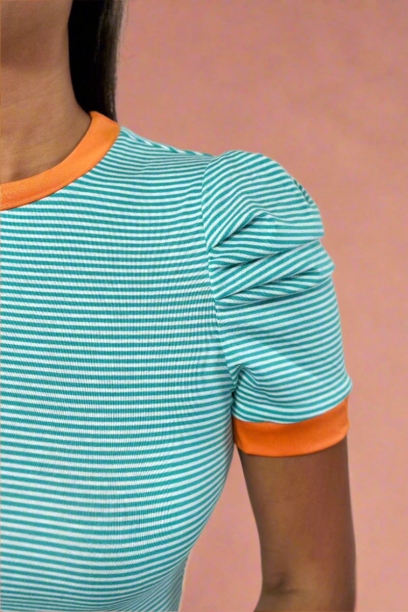 Striped Daily T-Shirt - Teal