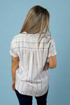 Sydney Shirt Lavender Tan Stripe