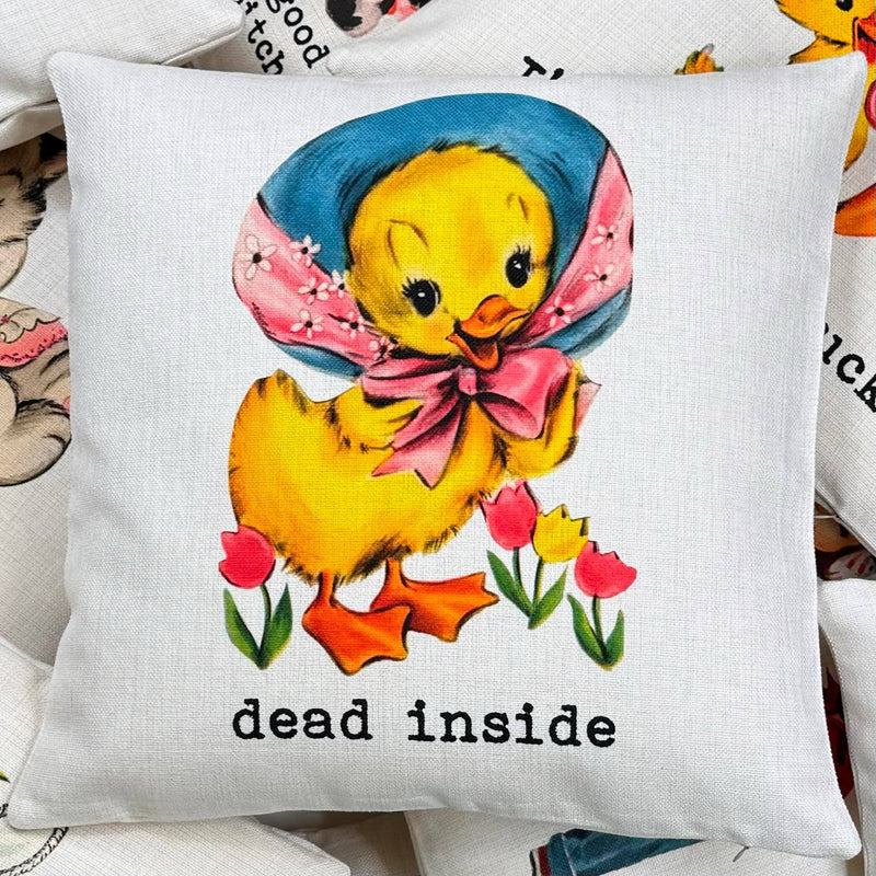 Dead Inside Vintage Pillow