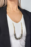 Geometric Bead Necklace - Black