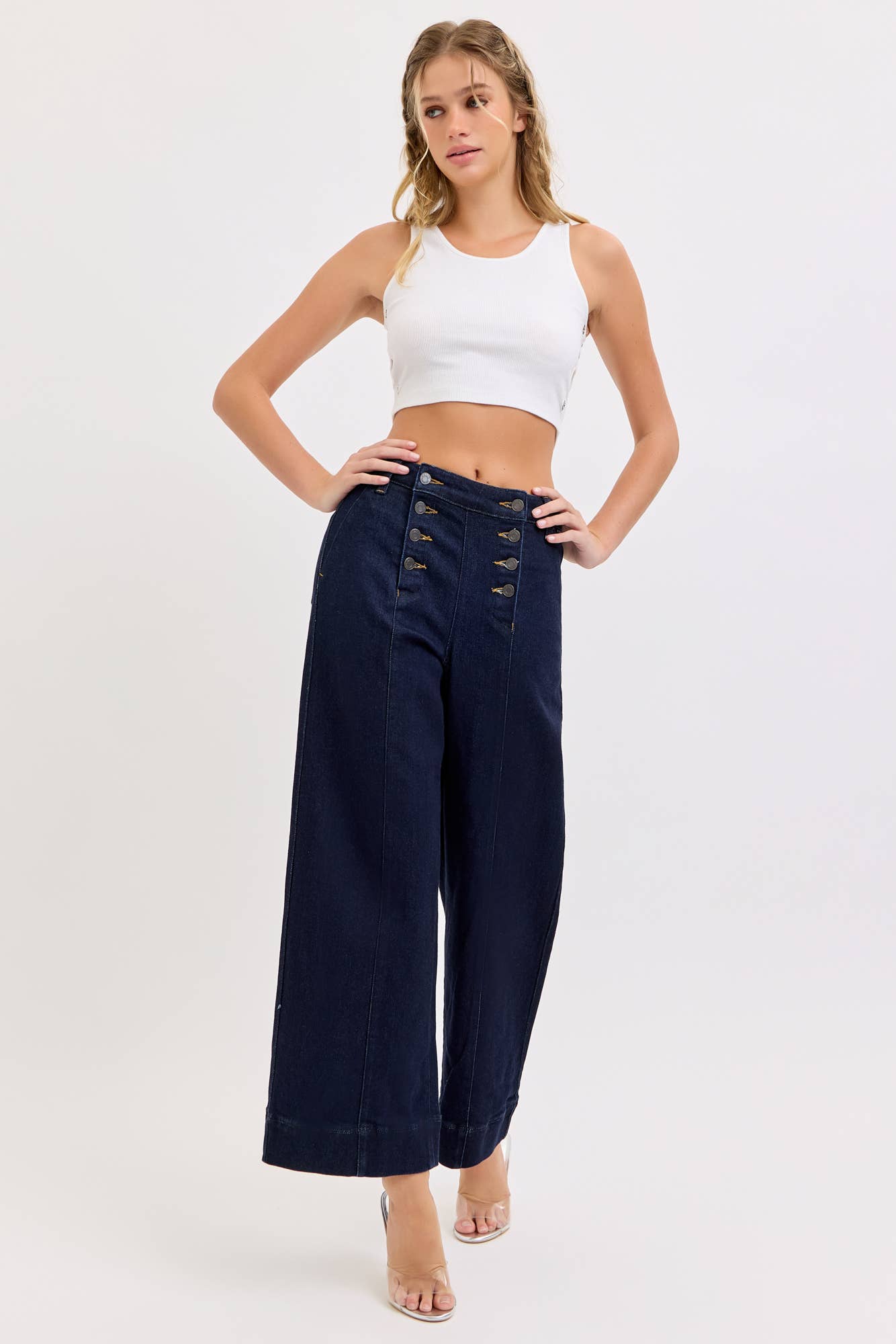 High Rise Sailor Wide Leg Crop C270