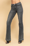 Mid Rise Tummy Control Grey Flare - JB157