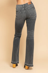 Mid Rise Tummy Control Grey Flare - JB157