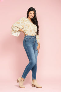 High Rise Button Fly Skinny - JB158
