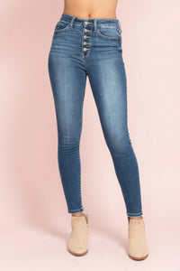 High Rise Button Fly Skinny - JB158