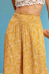 Boho Paisley Print Wide Leg Pant - Sunflower