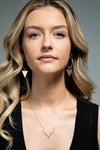 Textured Metal Antler Short Necklace - Gold