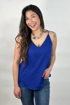 V-Neck Chiffon Cami Blue