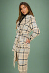Vanilla Voyager Plaid Belted Coat