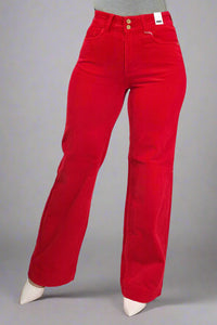High Waisted Red Corduroy Wide Leg JB144