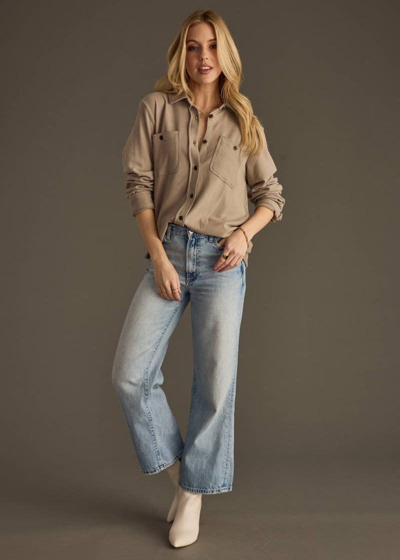 Super Soft Button Up - Taupe