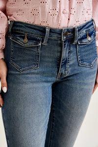 Mid Rise Flare w/ Front Flap Pockets - JB24