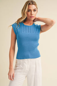 Taria High Neck Tank - Azure
