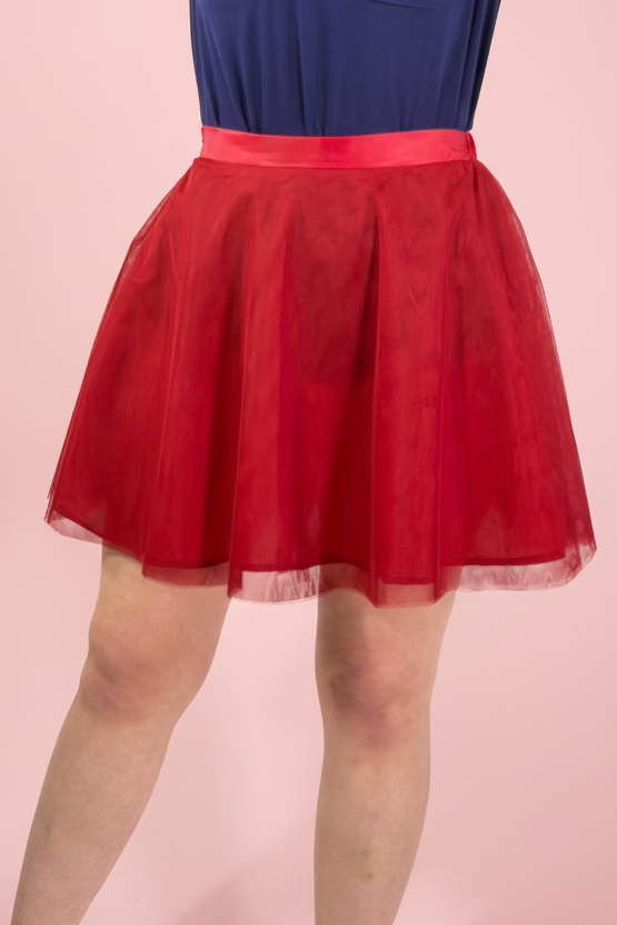 Short Tulle Skirt - Wine