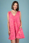 Floral French Terry Mini Dress - Pink