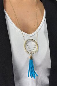 Ellaria Tassel Necklace Turquoise