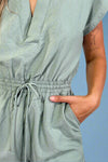 Collared Romper - Sage Green