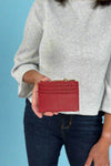 Mini Snap Button Wallet & Cardholder - Wine