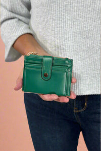 Mini Snap Button Wallet & Cardholder - Green