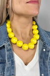 Chunky Bubble Chain Necklace - Yellow