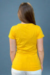Women's Cotton V-Neck Tee - Yellow