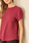 Round Neck Top - Burgundy