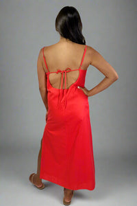 Lisa Dress - Hot Coral