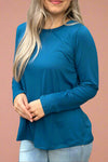 Solid Long Sleeve Top Teal