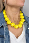 Chunky Bubble Chain Necklace - Yellow