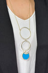 Circle Drop Necklace Blue