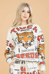 Bold Graphic Cotton Sweatshirt - Tiger