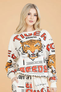 Bold Graphic Cotton Sweatshirt - Tiger