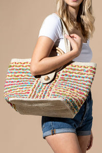 Knotra Jute Wood Handle Bag