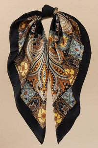 Paisley Square Scarf - Black