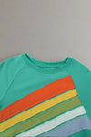 Rainbow Colorblock Sweatshirt - Mint Green